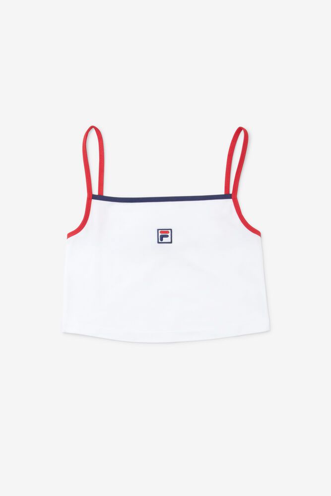 Fila Tank Top Womens White Sun Cropped - Ireland 16032-IHXY